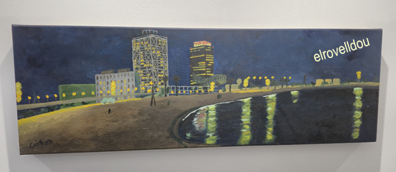 Pintura a l'oli estil abstracte de Cris Muntané Molina amb tons càlids