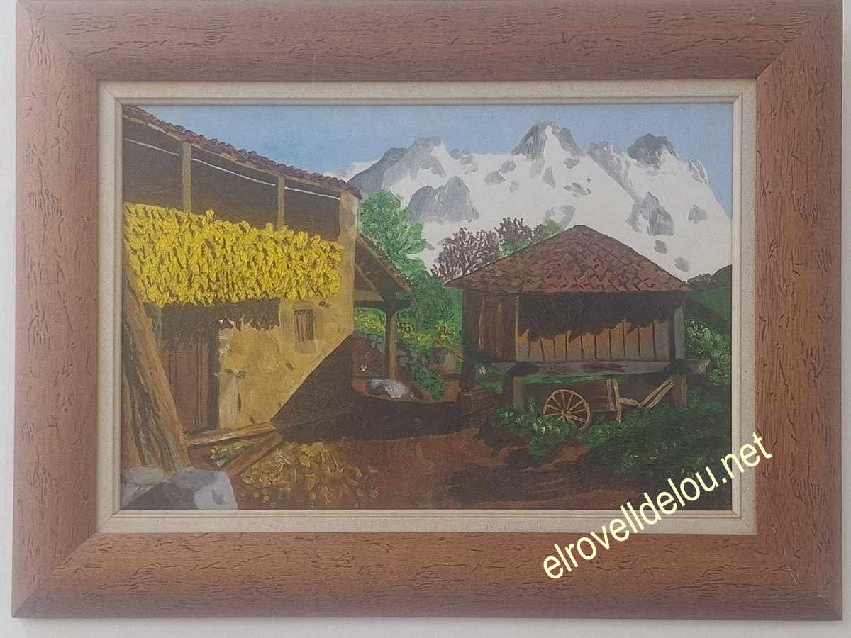 Pintura a l'oli decorada de Cris Muntané Molina inspirada en paissatge del prepririneu