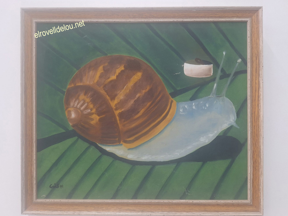 Pintura a l'oli decorada de Cris Muntané Molina amb tons verds